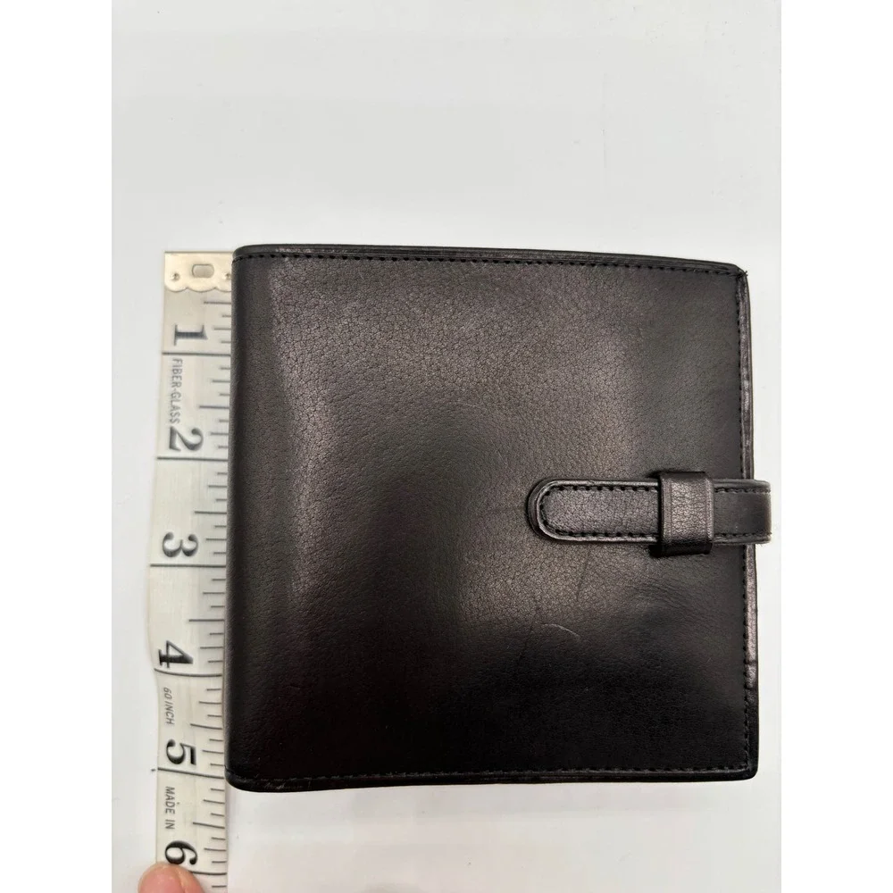 NEW Vintage Coach 4785‎ Black Water Buffalo Leather Bifold Coin Wallet DEADSTOCK